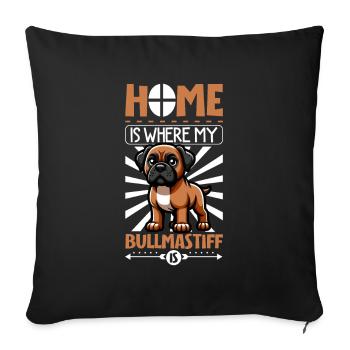 Accueil - Bullmastiff - Housse de coussin décorative 45 x 45 cm - noir - Devant