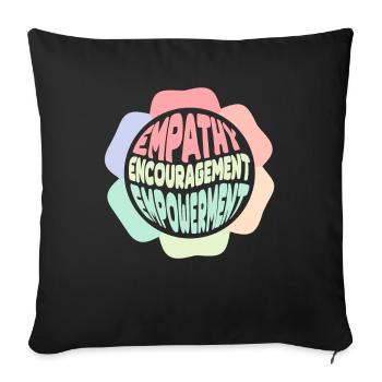 Soutien aux mamans et aux mamans - Housse de coussin décorative 45 x 45 cm - noir - Devant