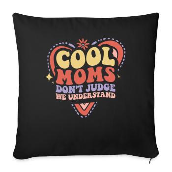 Maman Soutien à la maman - Housse de coussin décorative 45 x 45 cm - noir - Devant