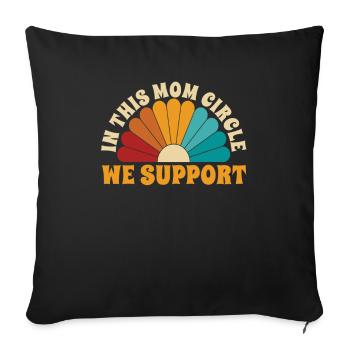 Soutien aux mamans et aux mamans - Housse de coussin décorative 45 x 45 cm - noir - Devant