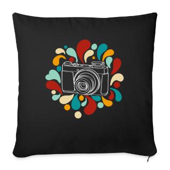 Camera Retro Kamera Fotografie Foto - Sofakissenbezug 45 x 45 cm - Schwarz - Vorne