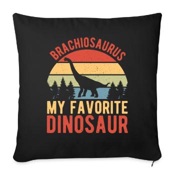 Brachiosaurus Dinosaur Gift - Sofa pillowcase 17,3'' x 17,3'' (45 x 45 cm) - black - Front