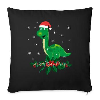 Brontosaure Dino cadeau - Housse de coussin décorative 45 x 45 cm - noir - Devant