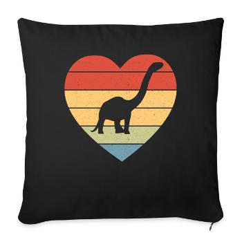 Brontosaure Dino cadeau - Housse de coussin décorative 45 x 45 cm - noir - Devant