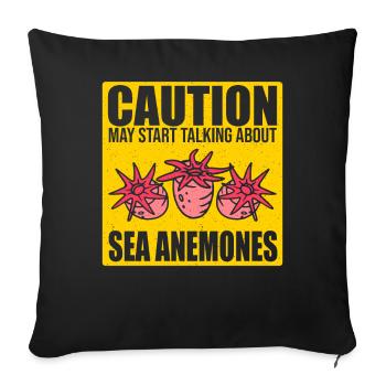 Sea Anemones Gift - Sofa pillowcase 17,3'' x 17,3'' (45 x 45 cm) - black - Front