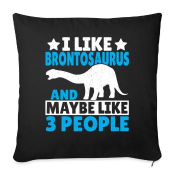 Brontosaure Dino cadeau - Housse de coussin décorative 45 x 45 cm - noir - Devant