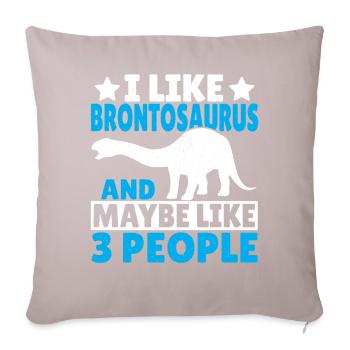 Brontosaurus Dino Geschenk - Sofakissenbezug 45 x 45 cm - helles Taupe - Vorne