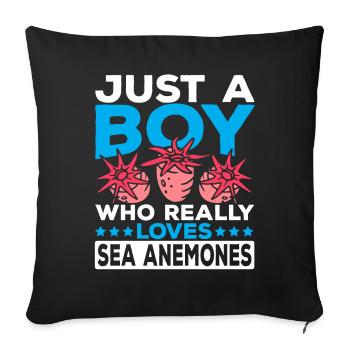 Sea Anemones Gift - Sofa pillowcase 17,3'' x 17,3'' (45 x 45 cm) - black - Front