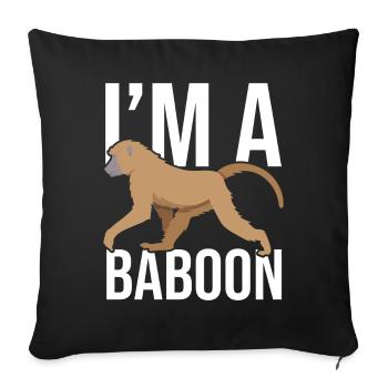 Gift for baboon lover - Sofa pillowcase 17,3'' x 17,3'' (45 x 45 cm) - black - Front