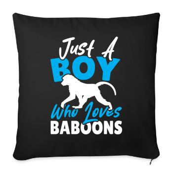 Gift for baboon lover - Sofa pillowcase 17,3'' x 17,3'' (45 x 45 cm) - black - Front