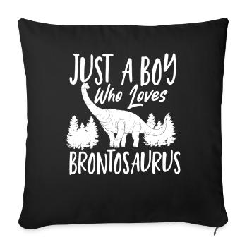 Brontosaure Dino cadeau - Housse de coussin décorative 45 x 45 cm - noir - Devant