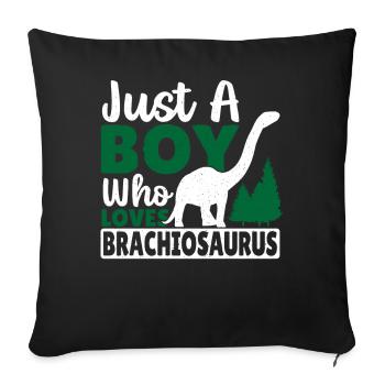Brachiosaurus Dinosaur Gift - Sofa pillowcase 17,3'' x 17,3'' (45 x 45 cm) - black - Front