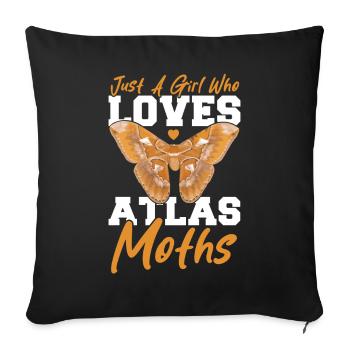 Moths Insect Gift - Sofa pillowcase 17,3'' x 17,3'' (45 x 45 cm) - black - Front