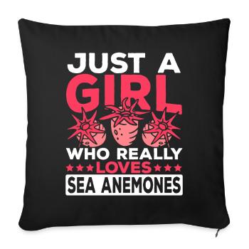 Sea Anemones Gift - Sofa pillowcase 17,3'' x 17,3'' (45 x 45 cm) - black - Front