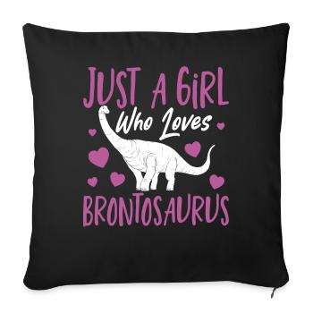Brontosaure Dino cadeau - Housse de coussin décorative 45 x 45 cm - noir - Devant