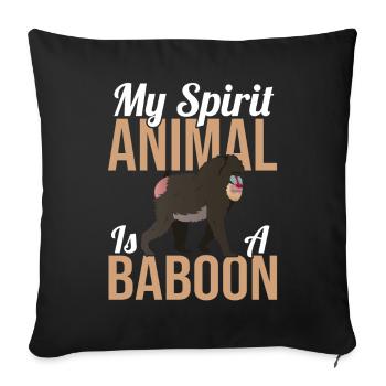 Cadeau pour les amoureux des babouins - Housse de coussin décorative 45 x 45 cm - noir - Devant