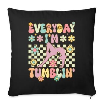 Groovy Cartwheel Gymnastique - Housse de coussin décorative 45 x 45 cm - noir - Devant