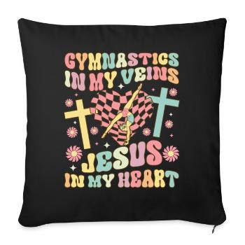 Groovy Cartwheel - Sofa pillowcase 17,3'' x 17,3'' (45 x 45 cm) - black - Front