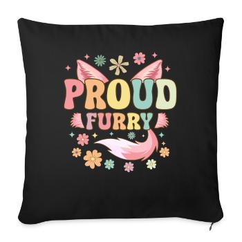 Groovy Furry Fandom Fursuit Fox - Sofa pillowcase 17,3'' x 17,3'' (45 x 45 cm) - black - Front