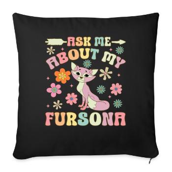 Groovy Furry Fandom Fursuit Fox - Sofa pillowcase 17,3'' x 17,3'' (45 x 45 cm) - black - Front