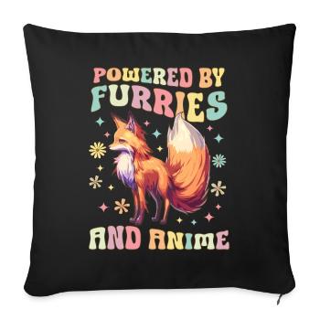 Groovy Furry Fandom Fursuit Fox - Sofa pillowcase 17,3'' x 17,3'' (45 x 45 cm) - black - Front