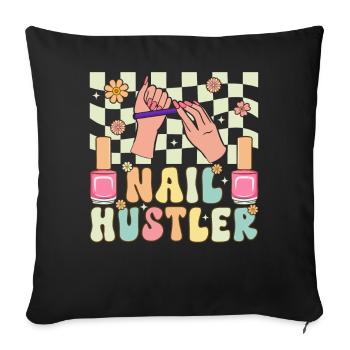 Groovy Nail Tech Nail Artist - Sofakissenbezug 45 x 45 cm - Schwarz - Vorne