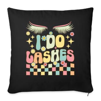Groovy Lash Artist Lash Tech Cils - Housse de coussin décorative 45 x 45 cm - noir - Devant