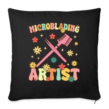 Groovy Lash Artist Lash Tech Cils - Housse de coussin décorative 45 x 45 cm - noir - Devant