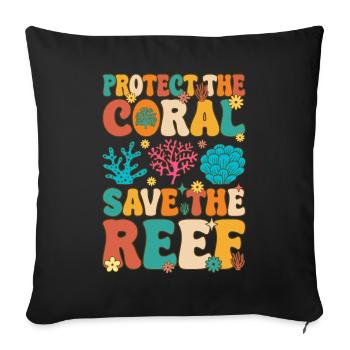 Récif corallien Aquarium de corail - Housse de coussin décorative 45 x 45 cm - noir - Devant