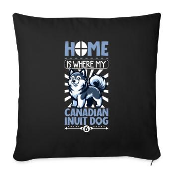 Home - Canadian Eskimo Dog - Sofa pillowcase 17,3'' x 17,3'' (45 x 45 cm) - black - Front