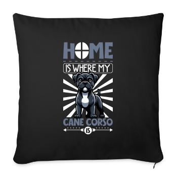 Home - Cane Corso - Sofa pillowcase 17,3'' x 17,3'' (45 x 45 cm) - black - Front