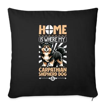 Home - Carpathian Shepherd Dog - Sofa pillowcase 17,3'' x 17,3'' (45 x 45 cm) - black - Front