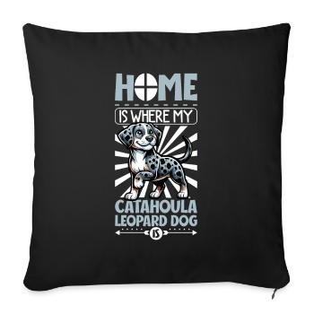 Home - Louisiana Catahoula Leopard Dog - Sofa pillowcase 17,3'' x 17,3'' (45 x 45 cm) - black - Front