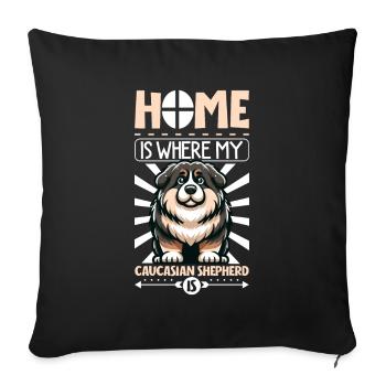 Accueil - Ovcharka du Caucase - Housse de coussin décorative 45 x 45 cm - noir - Devant