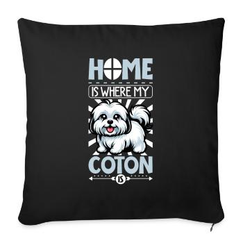 Accueil - Coton de Tuléar - Housse de coussin décorative 45 x 45 cm - noir - Devant