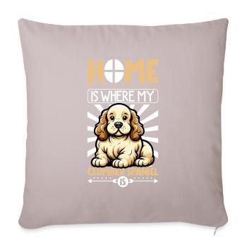 Home - Clumber Spaniel - Sofa pillowcase 17,3'' x 17,3'' (45 x 45 cm) - light taupe - Front