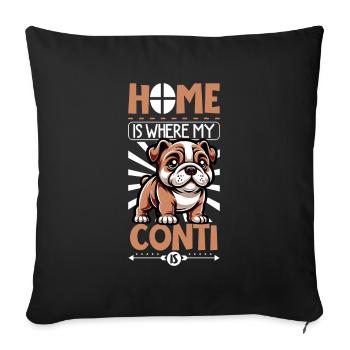 Zuhause - Continental Bulldog - Sofakissenbezug 45 x 45 cm - Schwarz - Vorne