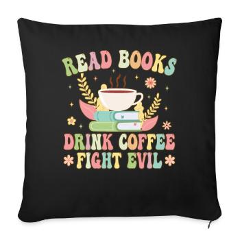 Groovy Book Reader - Sofa pillowcase 17,3'' x 17,3'' (45 x 45 cm) - black - Front