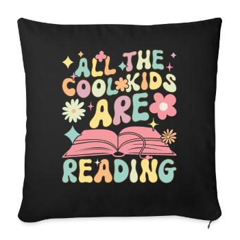Groovy Book Reader Book Reading - Sofa pillowcase 17,3'' x 17,3'' (45 x 45 cm) - black - Front