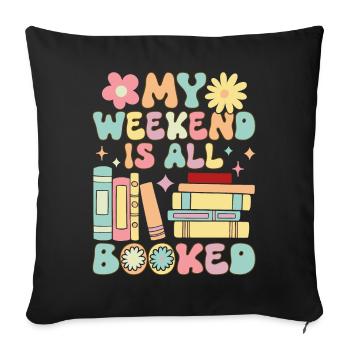Groovy Book Reader Book Reading - Sofa pillowcase 17,3'' x 17,3'' (45 x 45 cm) - black - Front