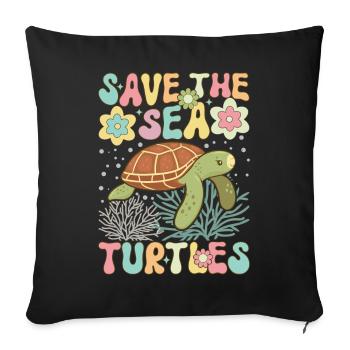 Groovy Schildkrötenliebhaber - Sofakissenbezug 45 x 45 cm - Schwarz - Vorne