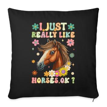 Groovy Horseback Riding Rider - Sofa pillowcase 17,3'' x 17,3'' (45 x 45 cm) - black - Front