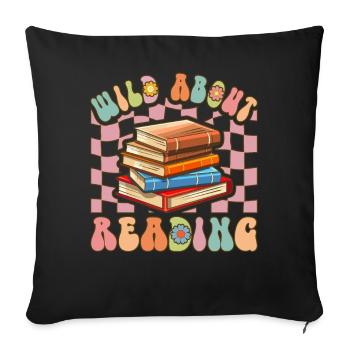 Groovy Book Reader - Sofa pillowcase 17,3'' x 17,3'' (45 x 45 cm) - black - Front