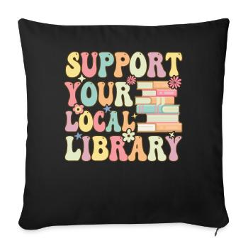 Groovy Book Reader Librarian - Sofa pillowcase 17,3'' x 17,3'' (45 x 45 cm) - black - Front