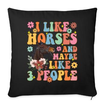 Groovy Horseback Riding Rider - Sofa pillowcase 17,3'' x 17,3'' (45 x 45 cm) - black - Front