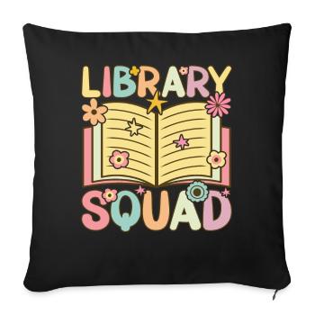 Groovy Book Reader Librarian - Sofa pillowcase 17,3'' x 17,3'' (45 x 45 cm) - black - Front
