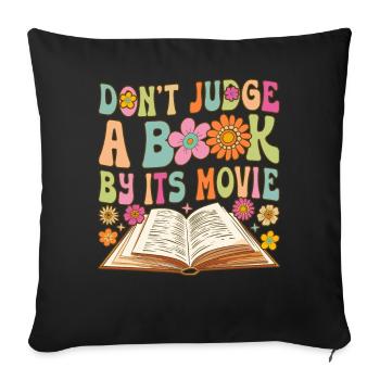 Read Groovy Book Reader - Sofa pillowcase 17,3'' x 17,3'' (45 x 45 cm) - black - Front