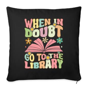 Groovy Book Reader Librarian - Sofa pillowcase 17,3'' x 17,3'' (45 x 45 cm) - black - Front
