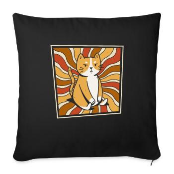 Katze - Sofakissenbezug 45 x 45 cm - Schwarz - Vorne