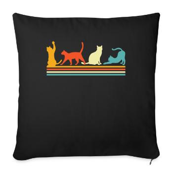 Katze - Sofakissenbezug 45 x 45 cm - Schwarz - Vorne